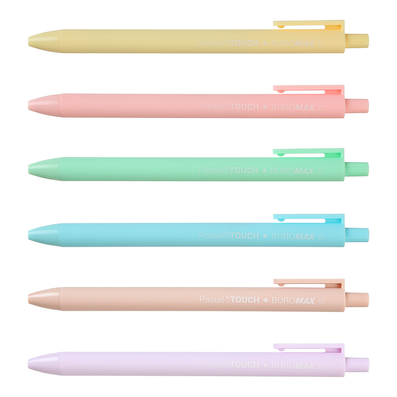 Ручка кулькова, 0,5 мм, Rubber Touch, асорті корпусів, сині чорнила BUROMAX BM.8242